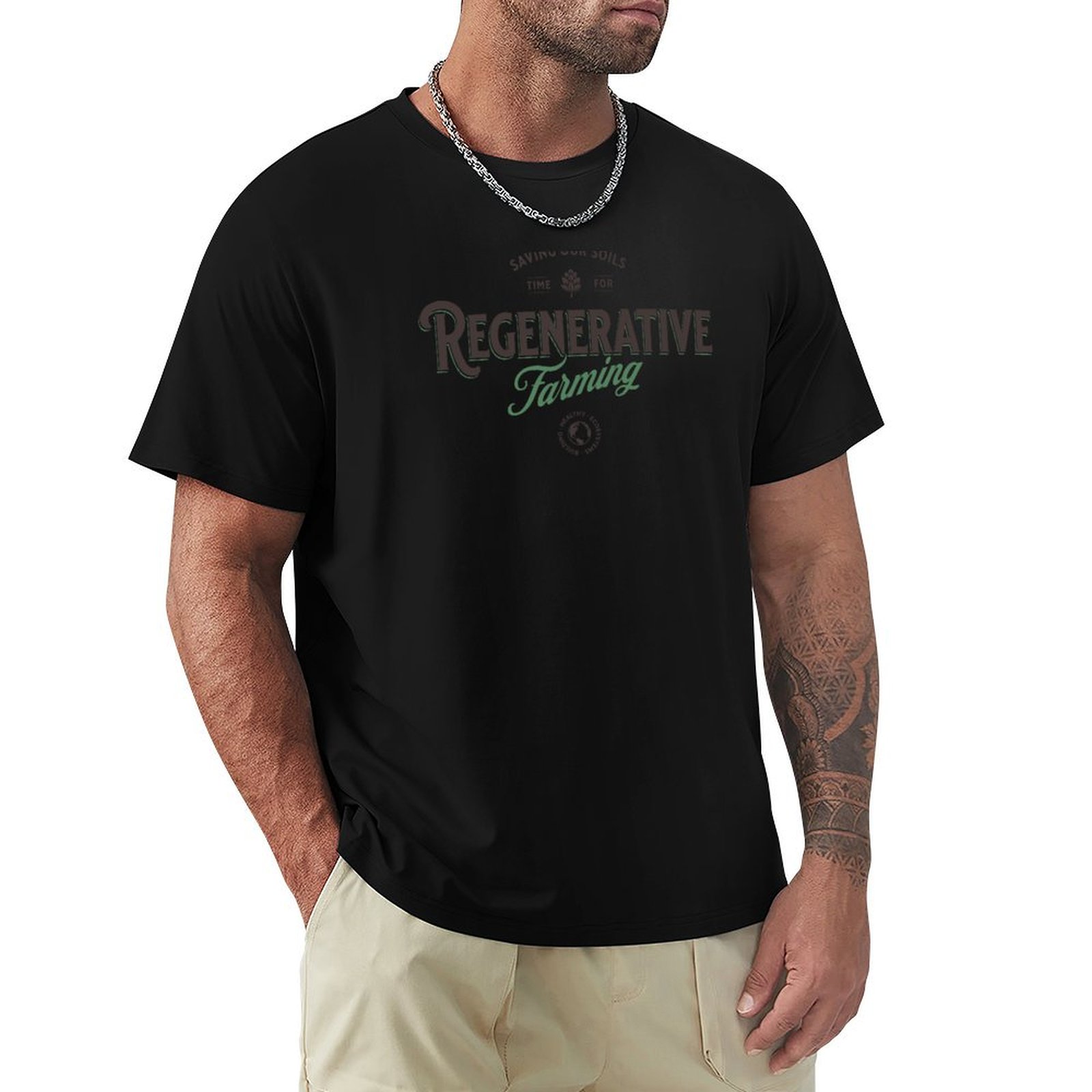 Regenerative Farming Agriculture - T-shirt per agricoltura rigenerativa, taglia grande,